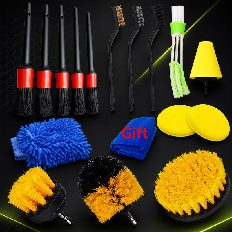 17-Piece Car Detailing & Interior Cleaning Brush Kit