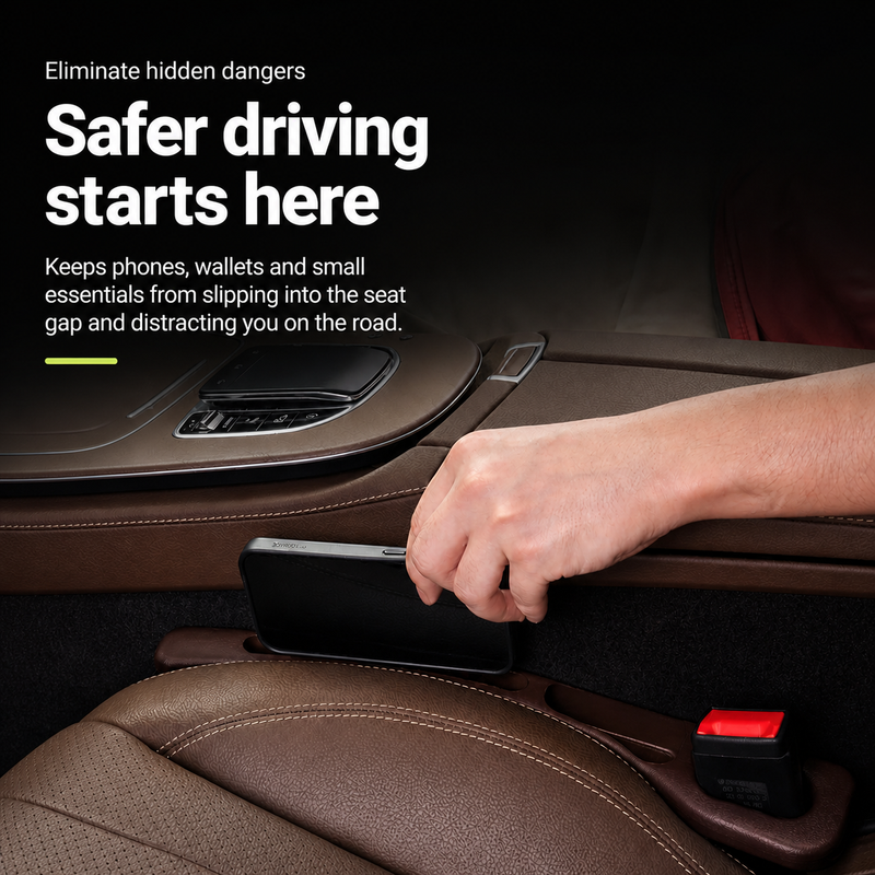 Leather Car Seat Gap Plug & Storage Strip