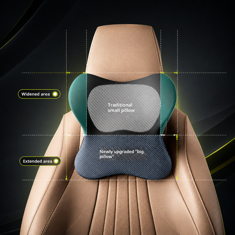 Memory Foam Car Headrest & Lumbar Support Cushion Set
