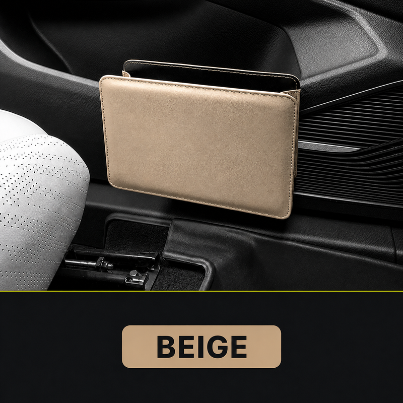 Leather Hanging Car Organiser & Trash Can