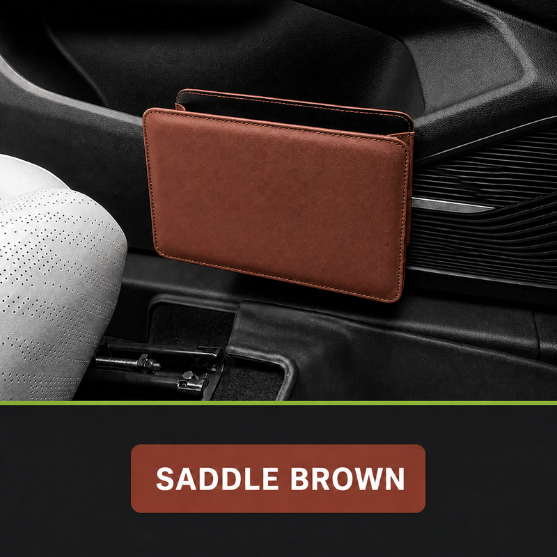 Leather Hanging Car Organiser & Trash Can