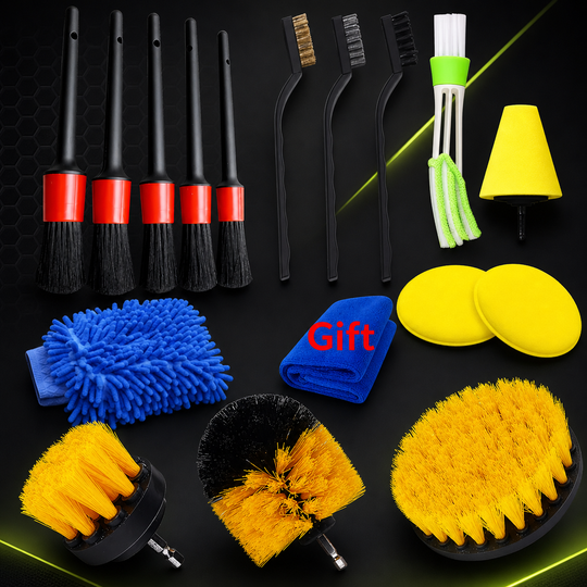 17-Piece Car Detailing & Interior Cleaning Brush Kit