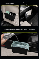 Leather Hanging Car Organiser & Trash Can