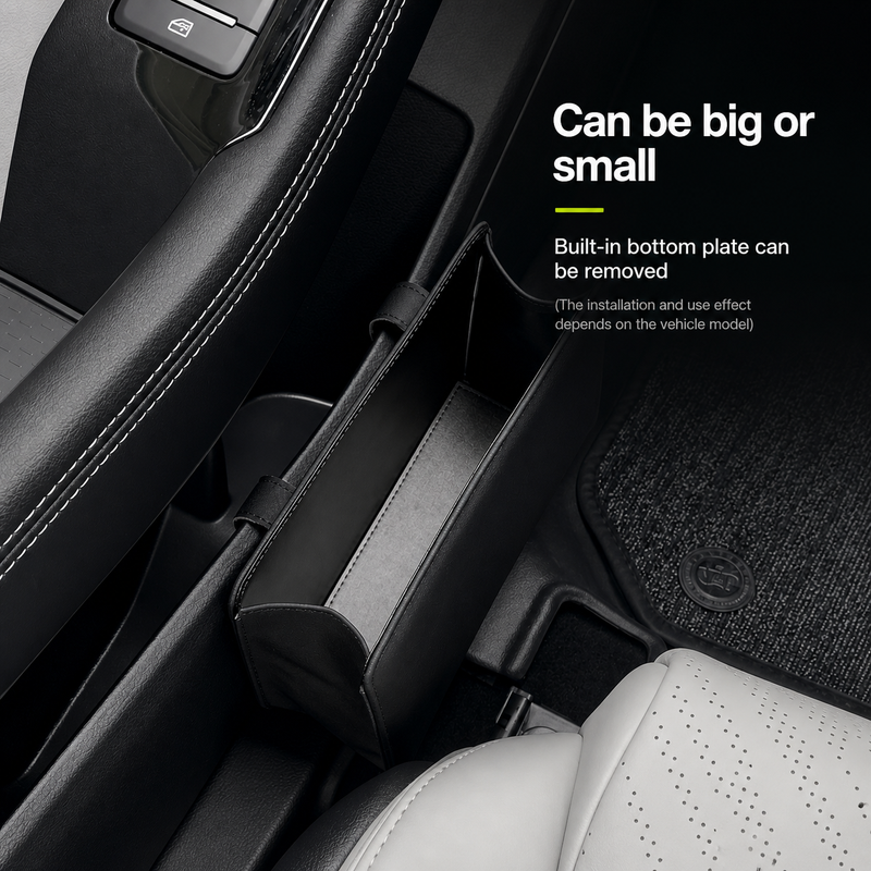 Leather Hanging Car Organiser & Trash Can