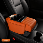 Leather Armrest Box Pad with Storage & Tissue Holder