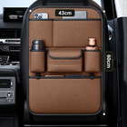 Nappa Leather Seatback Organiser with Folding Table & Partitioned Storage