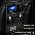 Nappa Leather Seatback Organiser with Folding Table & Partitioned Storage