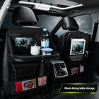 Nappa Leather Seatback Organiser with Folding Table & Partitioned Storage