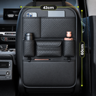 Nappa Leather Seatback Organiser with Folding Table & Partitioned Storage