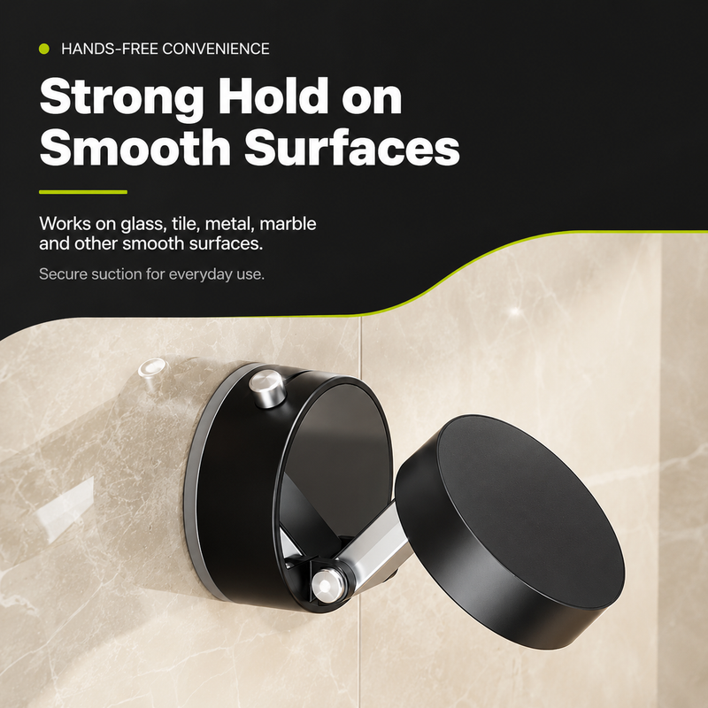 Magnetic Phone Holder with Vacuum Suction — Foldable, 360° Adjustable
